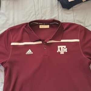 TEXAS A&M Adidas Burgundy Polo with Logo